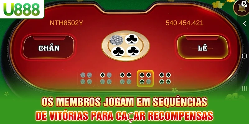 Os membros jogam em sequências de vitórias para caçar recompensas