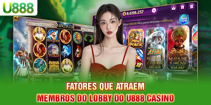 Fatores que atraem membros do lobby do U888 Casino