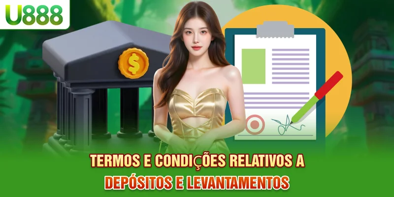 Termos e condições relativos a depósitos e levantamentos